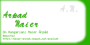 arpad maier business card